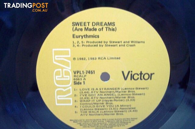 Eurythmics Classic Hit Sweet Dreams - Music LP Vinyl Record - VG+ - photo 3 of 5