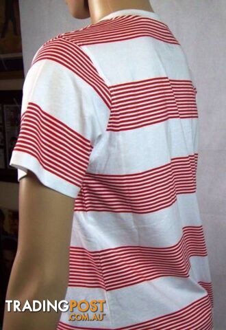 New Men's Southpole T-Shirt - Horizontal Red&White Stripe - Large - photo 5 of 6
