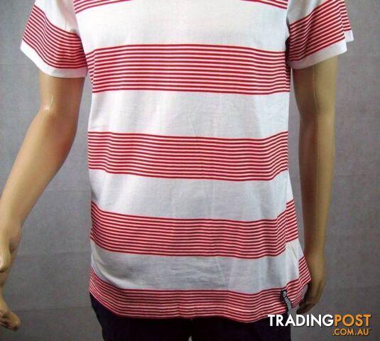 New Men's Southpole T-Shirt - Horizontal Red&White Stripe - Large - photo 4 of 6