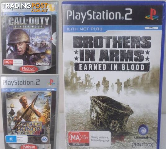 PS2 - Call of Duty, Medal Of Honor Rising Sun, Brothers In Arms