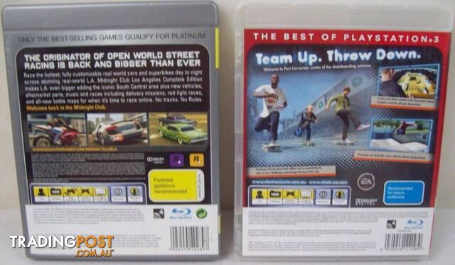 Playstation 3 PS3 Games Bundle - Skate 3 plus Midnight Club LA - photo 2 of 8