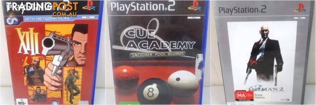 PS2 Games - Hitman 2, Cue Academy Snooker Billiards, XIII