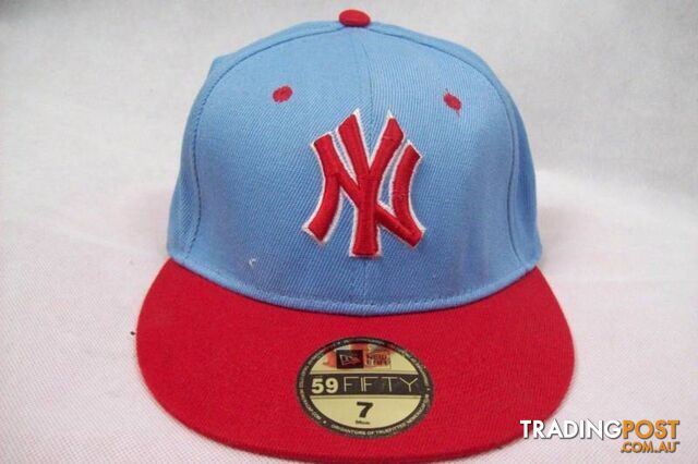 New Era NY New York Yankees Baseball Cap 59FIFTY Pale Blue/Red S7