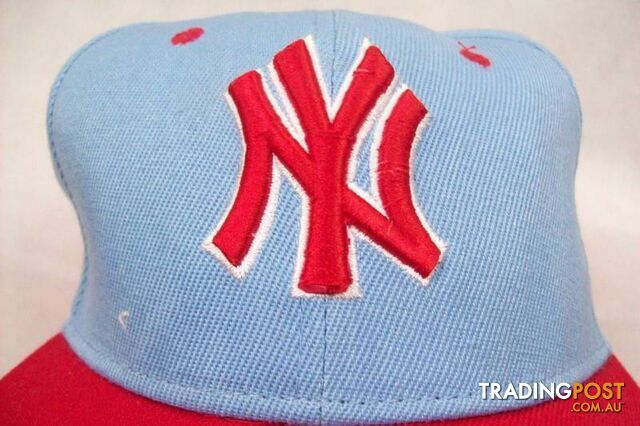 New Era NY New York Yankees Baseball Cap 59FIFTY Pale Blue/Red S7 - photo 3 of 9