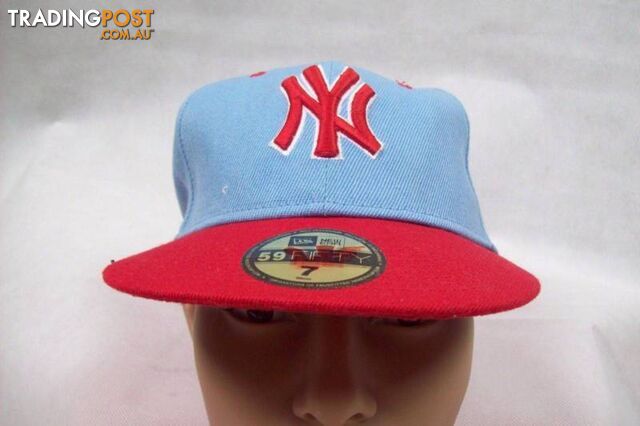 New Era NY New York Yankees Baseball Cap 59FIFTY Pale Blue/Red S7 - photo 5 of 9