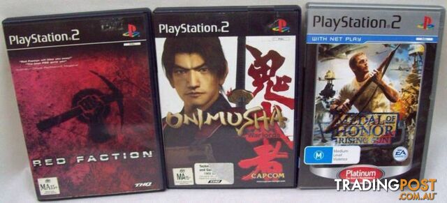PS2 Games - Red Faction, Medal Of Honour Rising Sun, Onimusha
