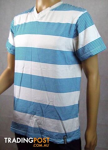 New Men's Southpole T-Shirt - Horizontal Blue&White Stripe Large - photo 3 of 4