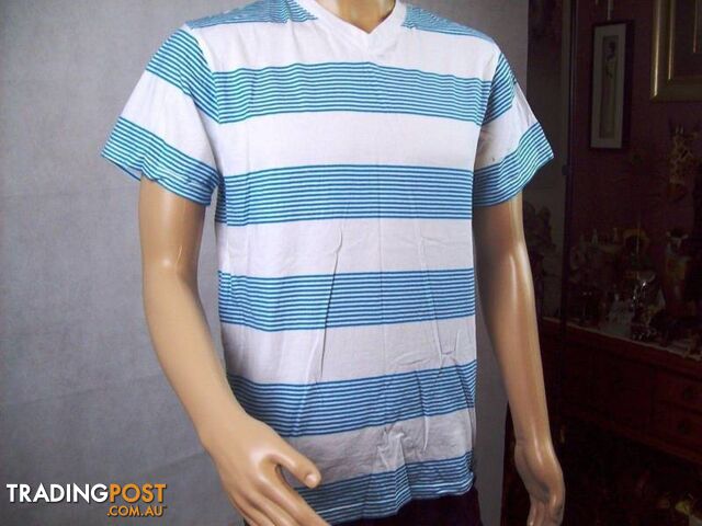 New Men's Southpole T-Shirt - Horizontal Blue&White Stripe Large - photo 2 of 4