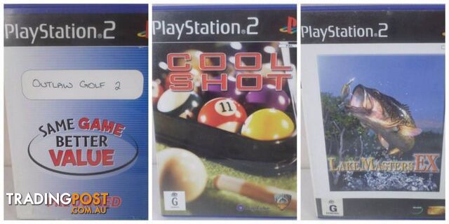 Playstation PS2 Games Outlaw Golf 2, Lake Masters EX & Cool ShoT