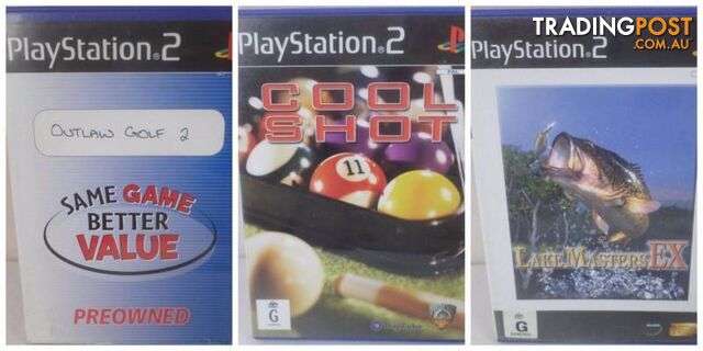 Playstation PS2 Games Outlaw Golf 2, Lake Masters EX & Cool ShoT
