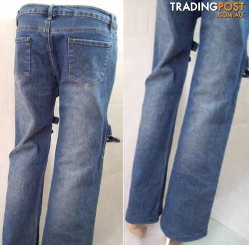 Tweak Straight Leg Stretch Jeans with Buckled Thigh Openings S10 - photo 3 of 5