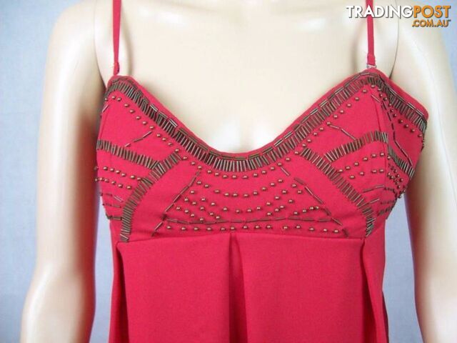 New Women's Ladakh Spaghetti Strap Short Dress - Red - Size 12 - photo 3 of 5