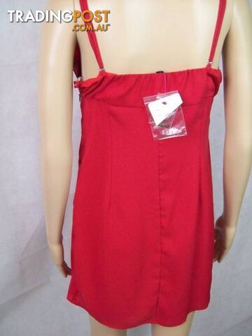 New Women's Ladakh Spaghetti Strap Short Dress - Red - Size 12 - photo 2 of 5