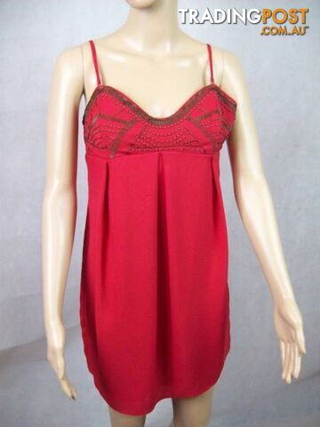 New Women's Ladakh Spaghetti Strap Short Dress - Red - Size 12