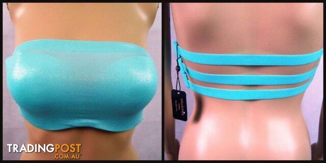 Shimmer Caged Bandeau Strapless Contour Bra Narrow Straps Green