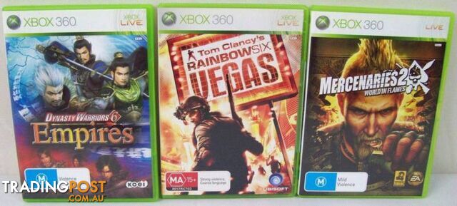 Xbox 360 Rainbow Six Vegas, Dynasty Warriors 6, Mercenaries2