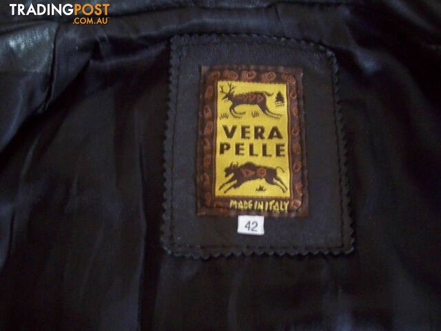 Womens Vera Pelle Soft Leather Jacket - Black - Size 42 - photo 3 of 7