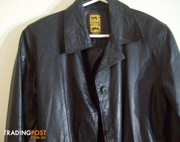 Womens Vera Pelle Soft Leather Jacket - Black - Size 42 - photo 2 of 7