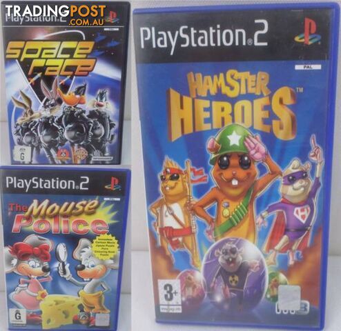 Playstation 2 Game The Mouse Police, Space Race, Hamster Heroes