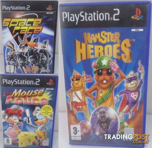 Playstation 2 Game The Mouse Police, Space Race, Hamster Heroes