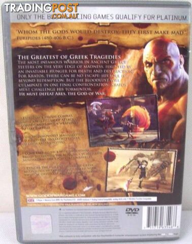 Rare Playstation 2 PS2 War Game - Gods Of War - Complete Platinum - photo 2 of 3