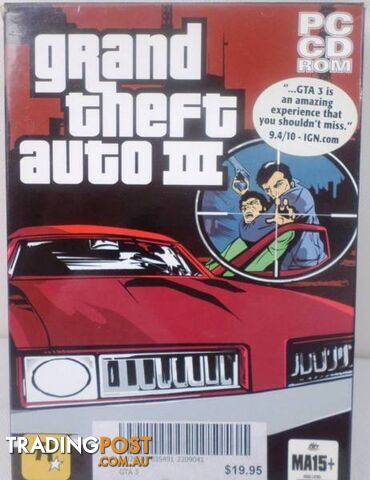 Complete Grand Theft Auto GTA 3 - 1 Disc + Manual + Map - PC CD - photo 3 of 8