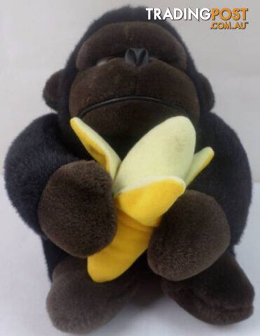 Cute Cuddly Plush Stuffed Toy Gorilla Ape Monkey Holding Banana