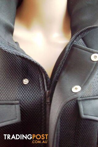 Womens Cameo Black Motorcycle Stylish Medium Mesh Stud Jacket - photo 4 of 9