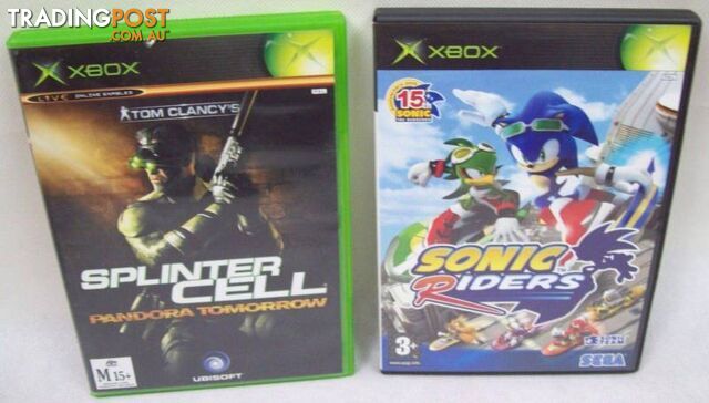 Original Xbox Games Sonic Riders Splinter Cell Pandora Tomorrow