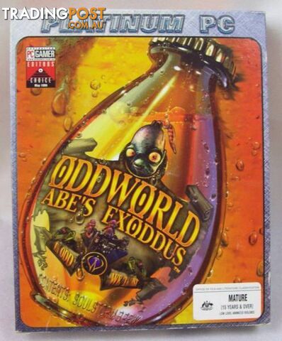 Original Oddworld Abe's Exoddus Windows PC Game Platinum Edition