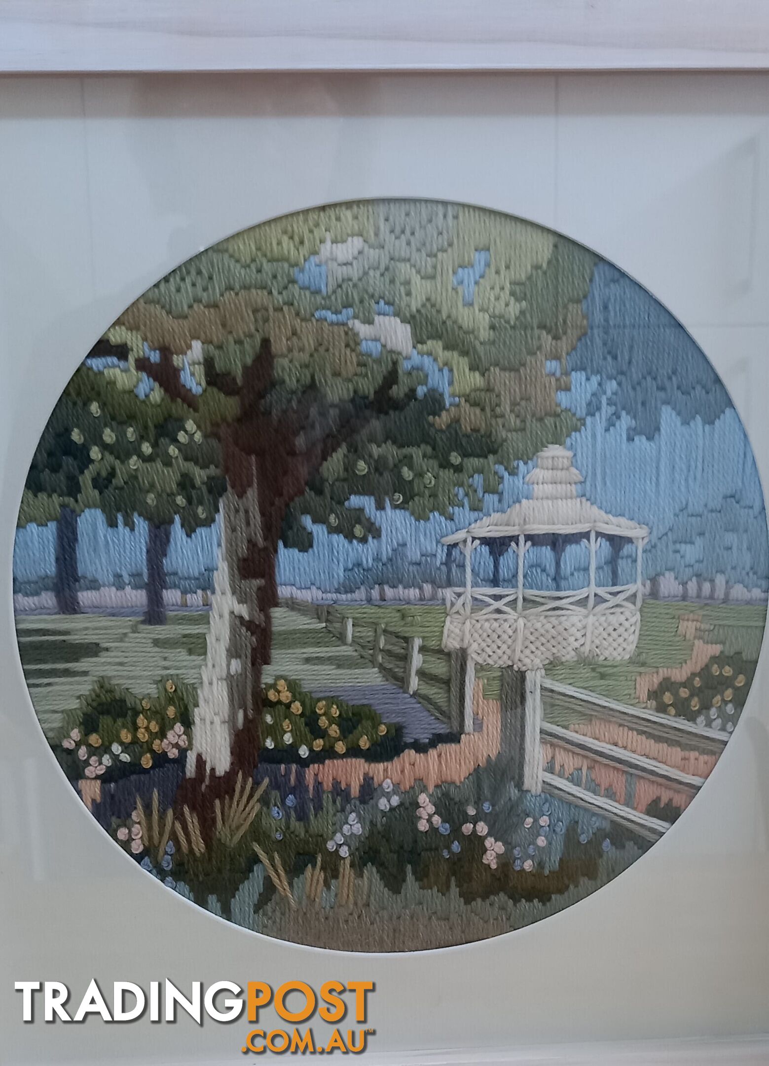 SET OF THREE ATTRACTIVE FRAMED LONG STITCH SCENES - COLLECT IN MAROUBRA