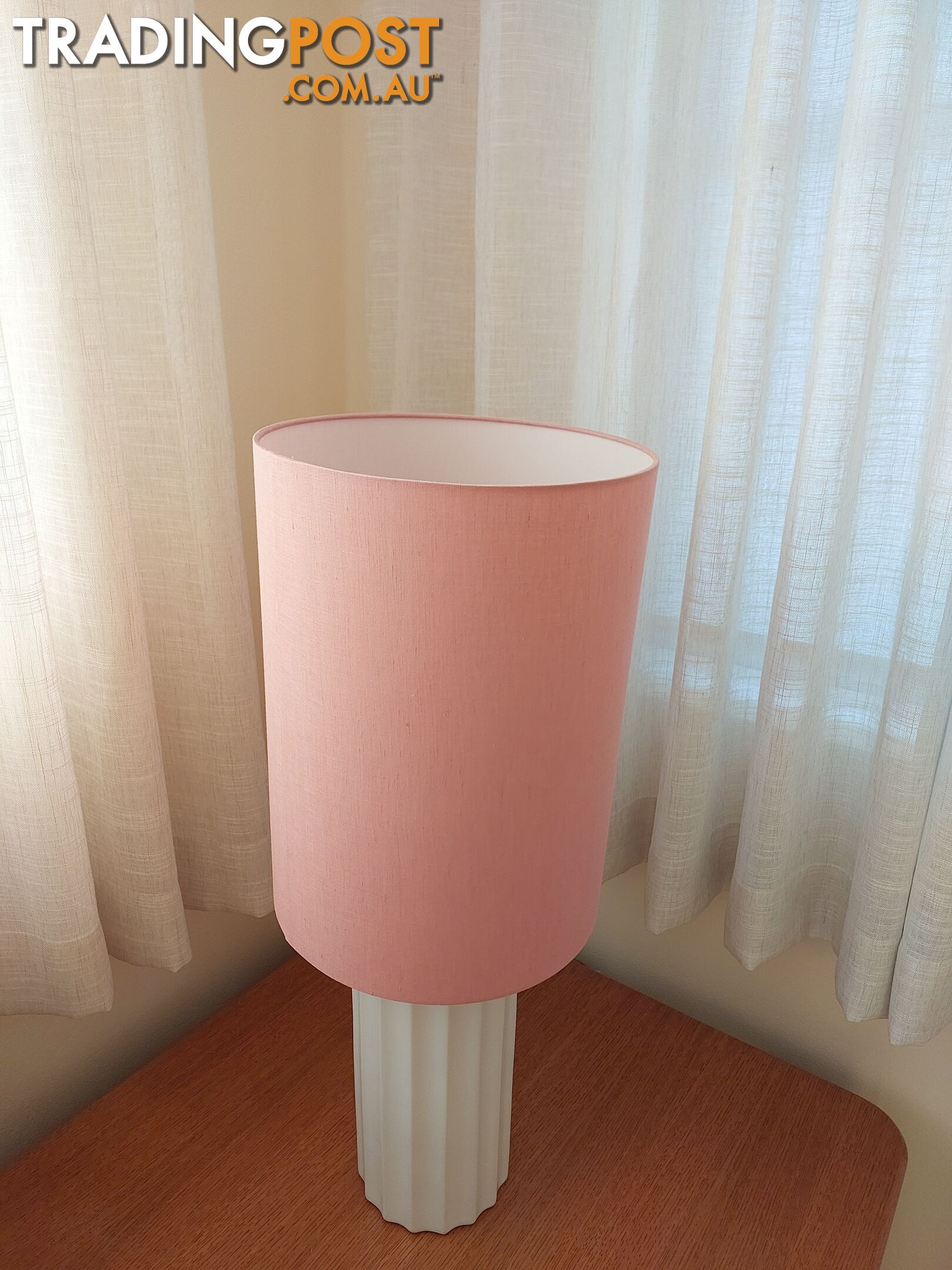 ATTRACTIVE ROSE COLOURED FABRIC COVERED LAMP SHADE ONLY -- $60 -- COLLECT IN MAROUBRA