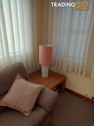 ATTRACTIVE ROSE COLOURED FABRIC COVERED LAMP SHADE ONLY -- $60 -- COLLECT IN MAROUBRA