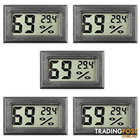 2-Pack Hygrometer Thermometer Digital LCD Monitor Indoor Outdoor Humidity Meter Gauge for Humidifiers Dehumidifiers Greenhouse Basement Babyroom