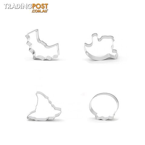 3 Sets Stainless Steel Halloween Cookie Cutter Biscuit Mould Ghost Bat Skull Hat Baking Tool Biscuit Stencil Baking Mold 4 piece set - 00700000612158 - DTD-PHO_0GHW7LCV-01-3SETS