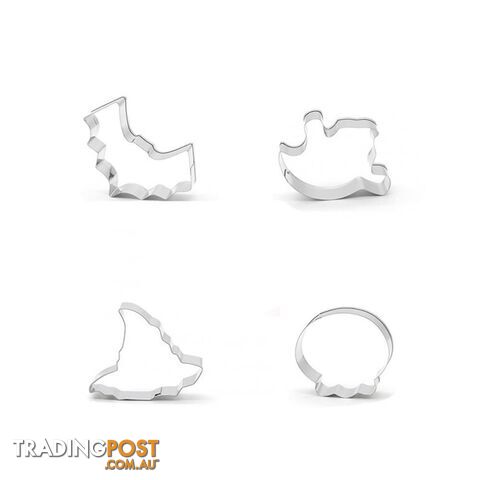 3 Sets Stainless Steel Halloween Cookie Cutter Biscuit Mould Ghost Bat Skull Hat Baking Tool Biscuit Stencil Baking Mold 4 piece set - 00700000612158 - DTD-PHO_0GHW7LCV-01-3SETS