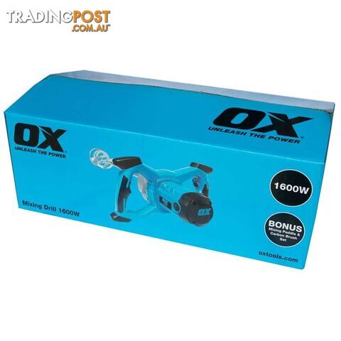 OX 1600W MIXING DRILL PRO w/ MIXING PADDLE & CARBON BRUSH SET - photo 4 of 4