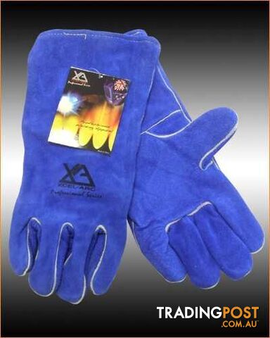 Blue Leather Welding Gloves