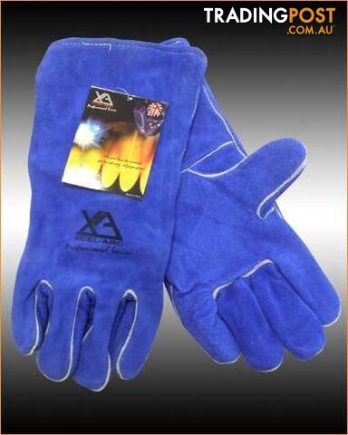 Blue Leather Welding Gloves