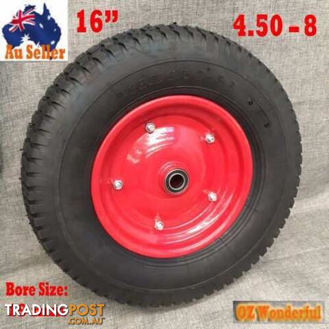 16;x 4.50-8 19MM BORE Wheelbarrow Trolley Pneumatic Wheels Cart Tyres