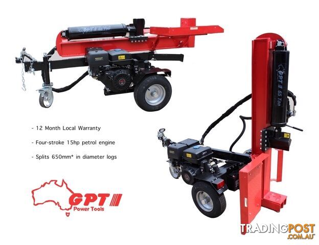 LOG SPLITTER  HYDRAULIC PETROL ,45 .ton  ,13HP ELECTRIC START (With Battery )WOOD CUTTER 45T,- 55T, up to 67 ton  15hp