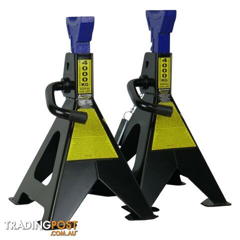 4000 KG RATCHET STYLE VECHICLE SUPPORT STANDS ; MIN HEIGHT: 395mm, MAX HEIGHT: 613.5mm