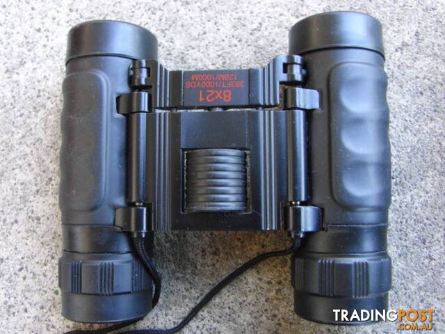 Metal 8X21 Pocket Binoculars & pouch with belt loop pickup or pos