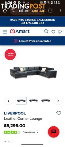 Large family leather lounge