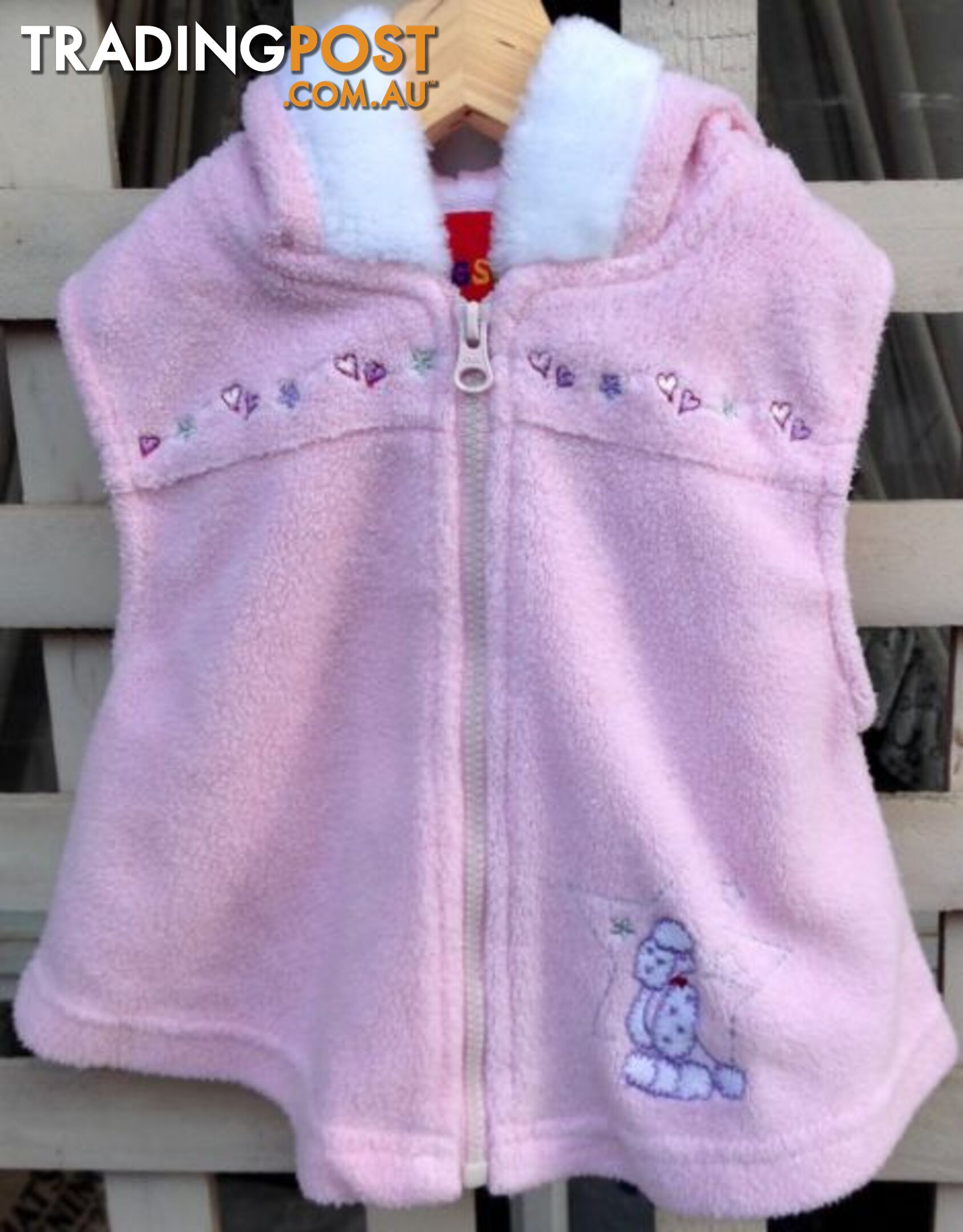 Infant's Pink Fleecy Hoodd Vest