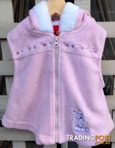 Infant's Pink Fleecy Hoodd Vest
