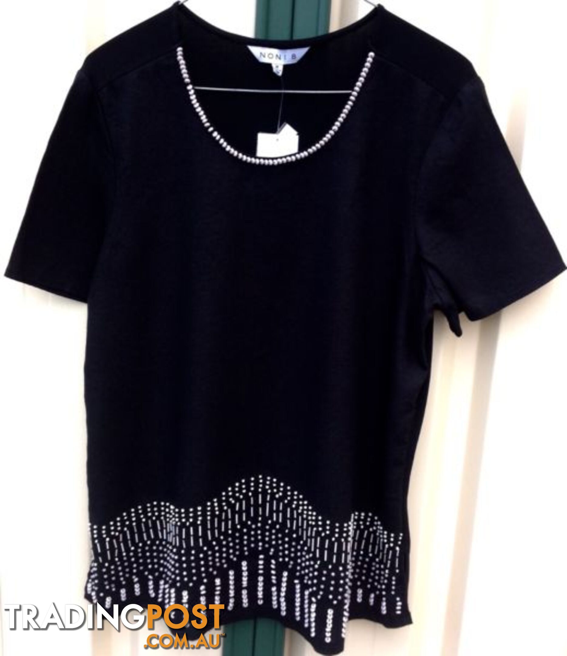 Beautiful Beaded Ladies New Black Top