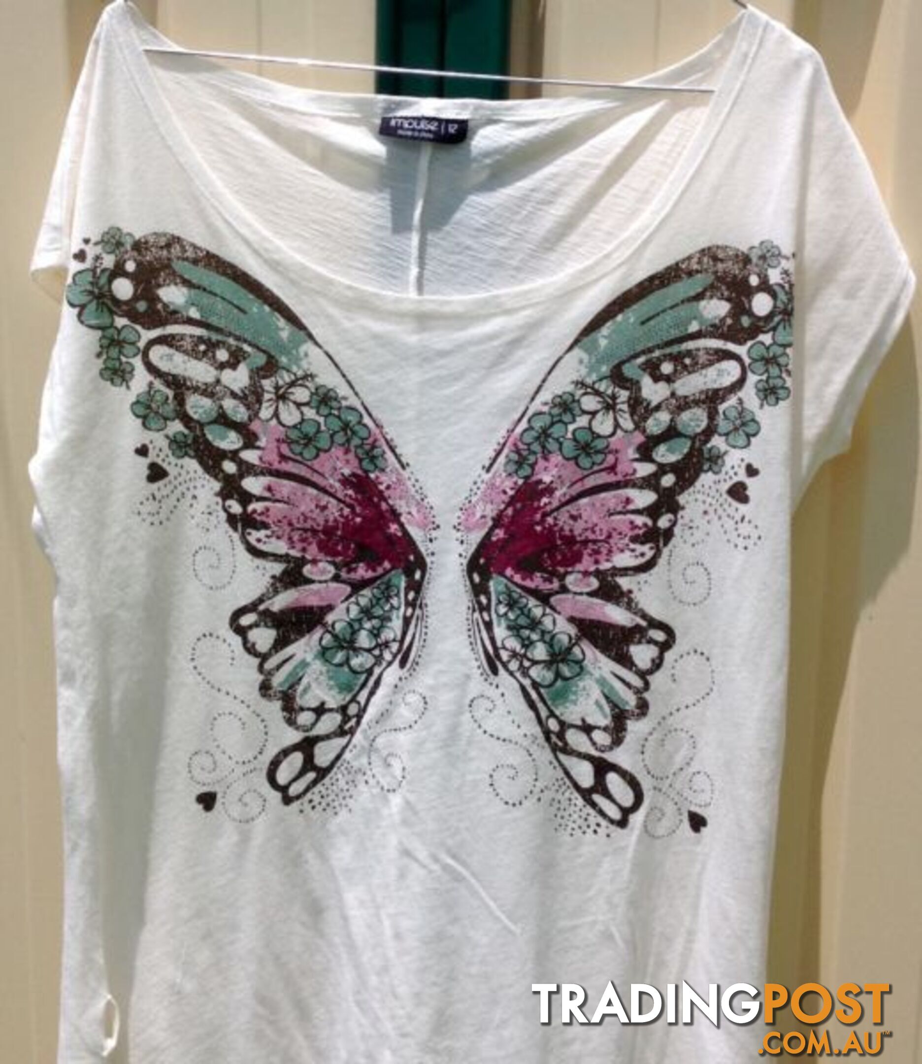 New Ladies Butterfly Print Top