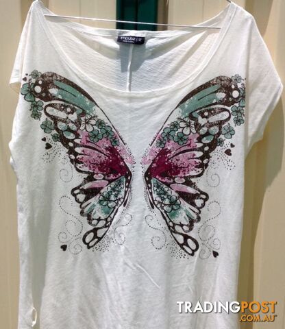 New Ladies Butterfly Print Top