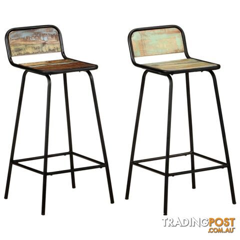 Bar Chairs 2 pcs Solid Reclaimed Wood - vidaXL - 8720286067314 - VDX-321954